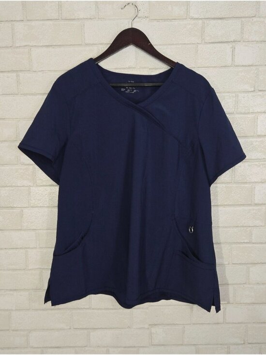 Tops - infinity Navy scrub top